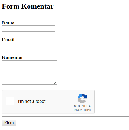 Form - Cara Membuat Captcha dengan Menggunakan Google reCAPTCHA