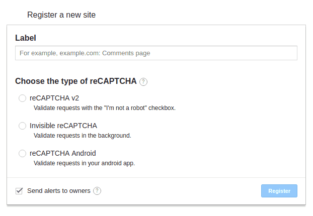 Register - Cara Membuat Captcha dengan Menggunakan Google reCAPTCHA