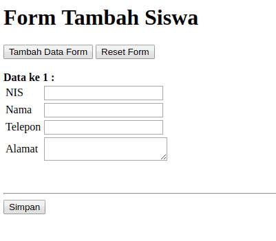 Form - Cara Membuat Multiple Insert dengan Codeigniter dan MySQL